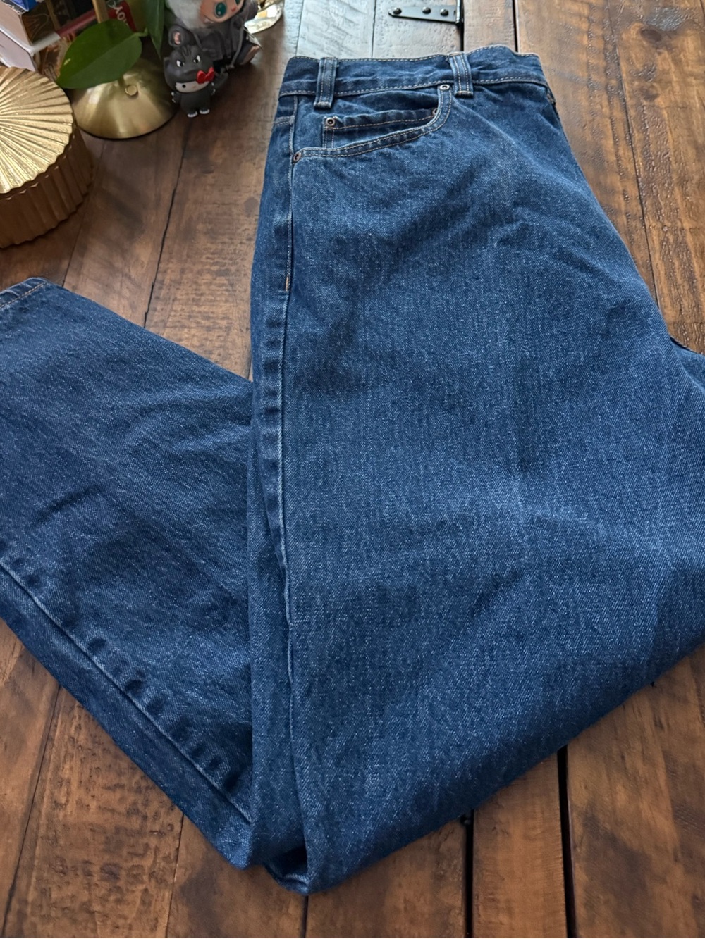 Sz 38x30 Kirkland Signature Dark Blue 100% Cotton Relaxed Fit Men’s Jeans